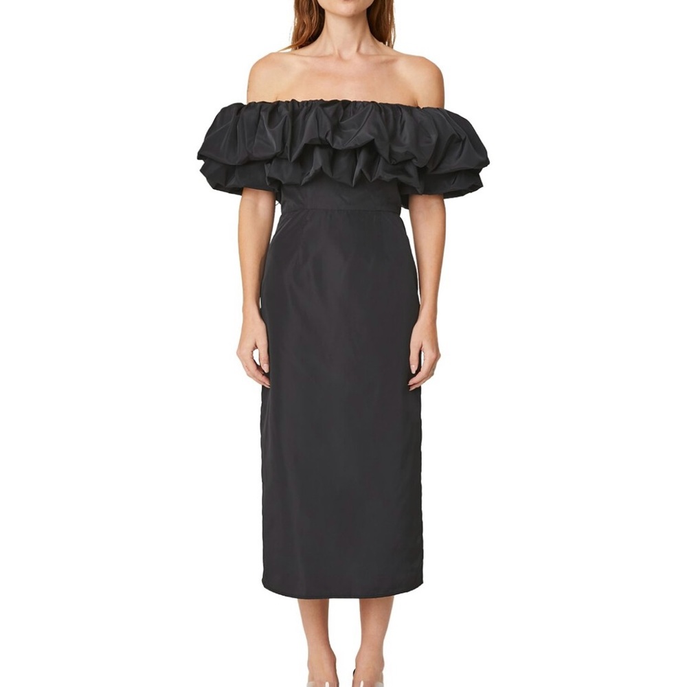 Elegant Black Off-Shoulder Dress RHODE